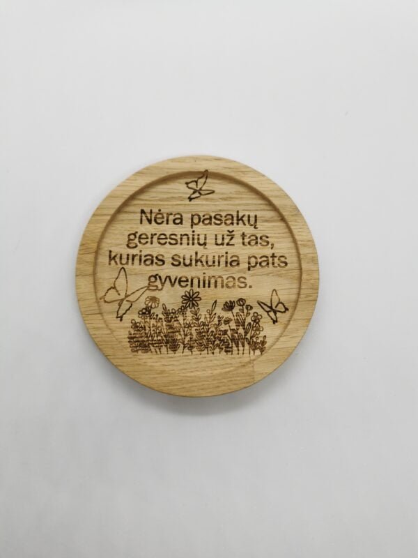 Graviruotas ąžuolinis padėkliukas 12cm arba 11cm - Image 3
