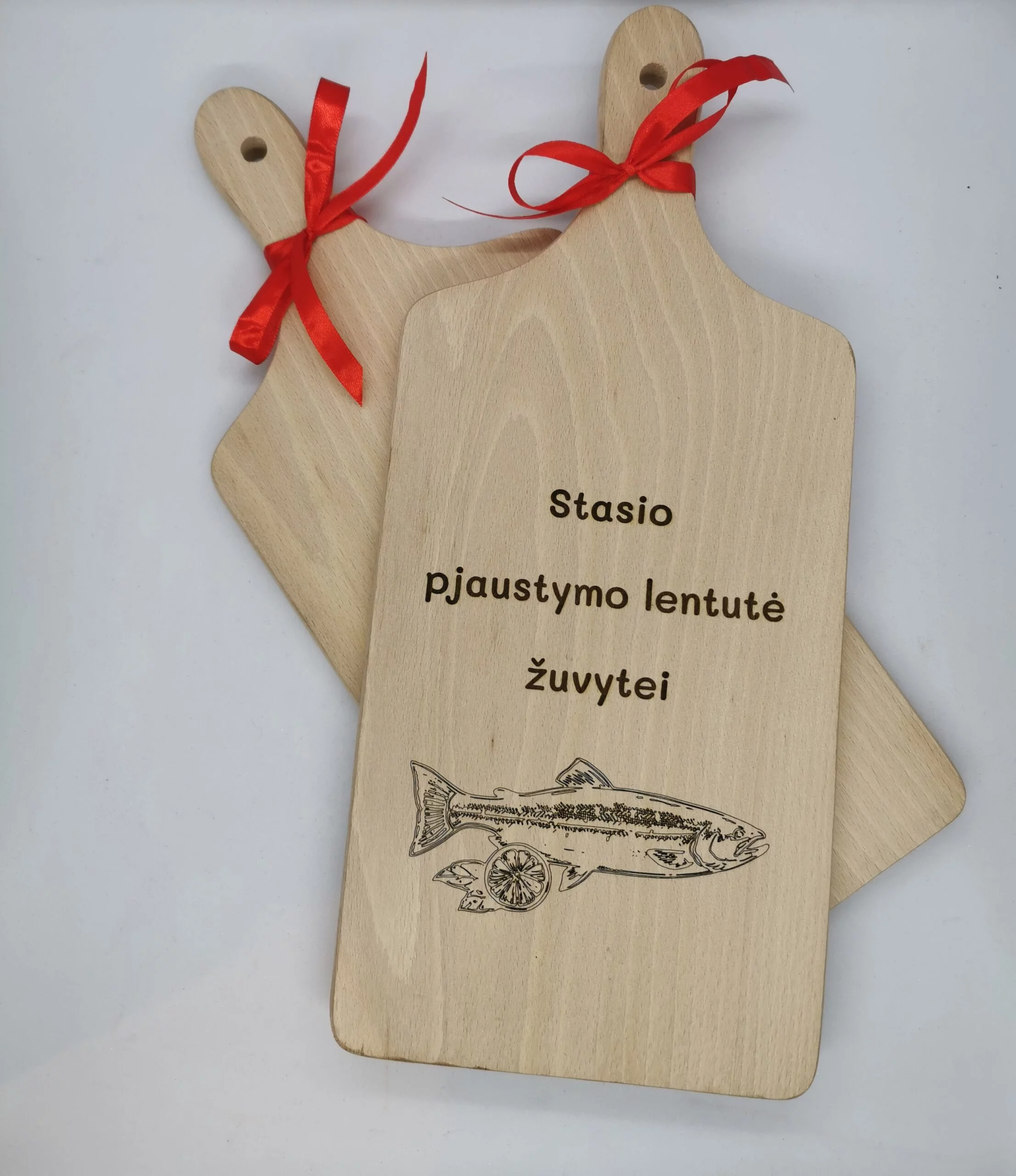 Medinė pjaustymo lentelė su graviruotu tekstu